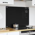 vidaXL Kuchynský obklad Čierna 80 x 60 cm tvrdené sklo
