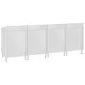 vidaXL Gastro pracovný stôl so skrinkami 240x60x96 cm nehrdzavejúca oceľ