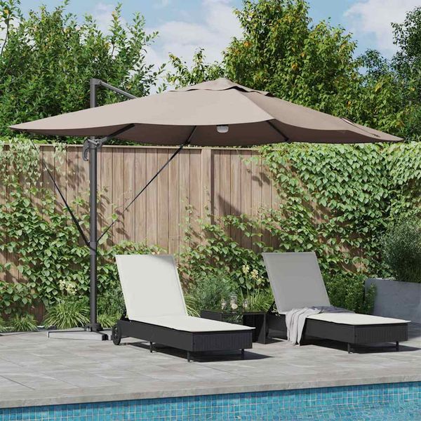 vidaXL Slnečník Sivohnedá 351 x 250 x 253 cm Polyester a hliník