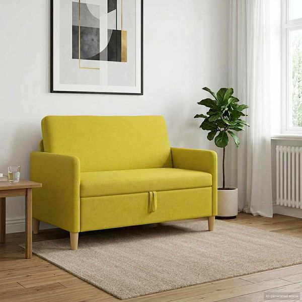 vidaXL Sofa s úložným priestorom Svetložltá 122 x 78 x 87 cm Polyester