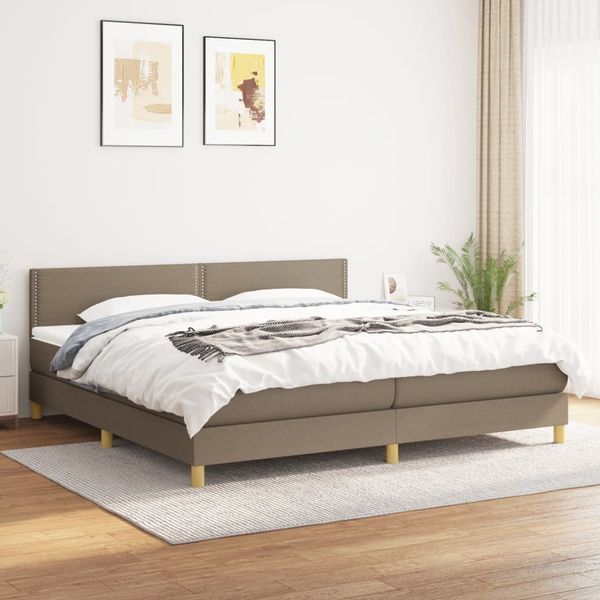 vidaXL Boxspring posteľ s matracom sivohnedý 200x200 cm látka