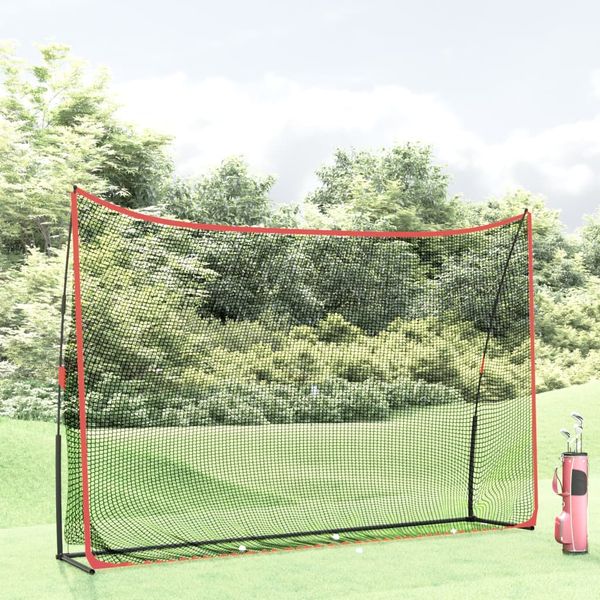 vidaXL Golfová tréningová sieť čierno-červená 305x91x213 cm polyester