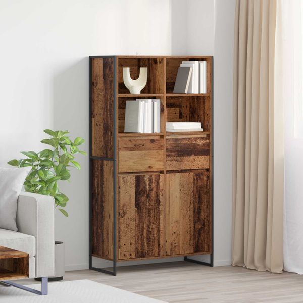 vidaXL Servírovacia skriňa 2 pcs Staré drevo 81 x 36 x 150.5 cm