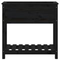 vidaXL Kvetináč s policou čierny 82,5x34,5x81 cm masívna borovica