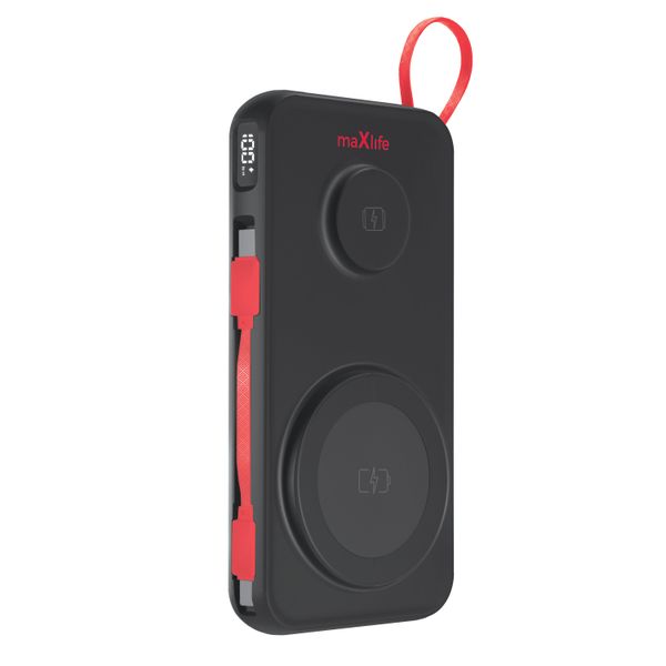 Maxlife bezdrôtová power banka MXPB-08 10000 mAh magnetická 3v1 čierna