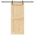 vidaXL Posuvné dvere NARVIK 95 x 210 cm (213,5 cm) Prírodná a čierna