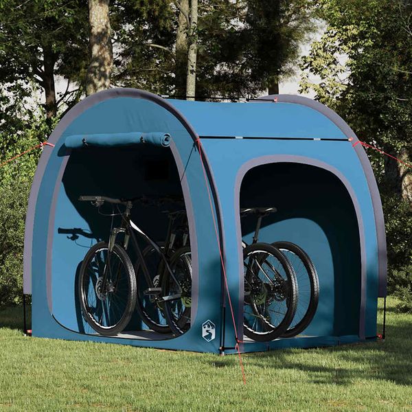 vidaXL Stan na uskladnenie bicyklov Modrá 218 x 156 x 180 cm