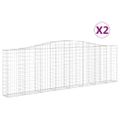 vidaXL Oblúkové gabionové koše 2 ks 400x30x120/140 cm pozink. železo
