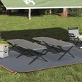 vidaXL Skladacia kempingová posteľ 2 ks Sivá 210 x 80 x 46 cm