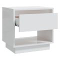 vidaXL Nočné stolíky 2 ks lesklé biele 45x34x44 cm drevotrieska