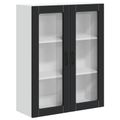 vidaXL Nástenný sklenený kabinet LUCCA Čierna 80 x 31 x 100 cm