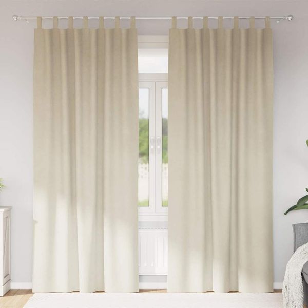 vidaXL Zatemňovacie závesy 2 pcs Krémová 140 x 245 cm Zamat