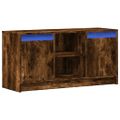 vidaXL TV stolík s LED dymový dub 100x34x50 cm kompozitné drevo