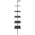 vidaXL Naklonený regál s 5 policami, čierny 64x35x185 cm