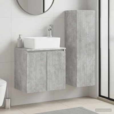vidaXL Sada kúpeľňového nábytku 2 ks Betónovo sivá 33 x 34,5 x 100 cm