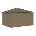 vidaXL Záhradný prístrešok so závesmi 4x3 m sivohnedý 180 g/m²