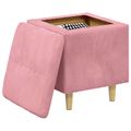 vidaXL Ottoman s Úložným Priestorom Ružová 40 x 40 x 45 cm Zamat