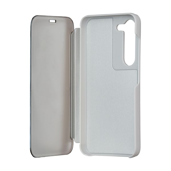 Skladacie zrkadlové puzdro pre Samsung Galaxy A14 4G / A14 5G strieborné