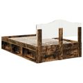 vidaXL Rám postele Dymová dub 135 x 190 cm Masívne borovicové drevo