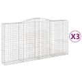 vidaXL Oblúkový gabionový kôš 3 ks 400x50x200/220cm pozinkované železo