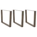 vidaXL Nohy k jedálenskému stolu v tvare V, 3 ks, prírodná oceľ, 100 x (72-73,3) cm, oceľ