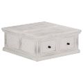 vidaXL Konferenčný stolík, biely 70x70x30 cm, mangový masív