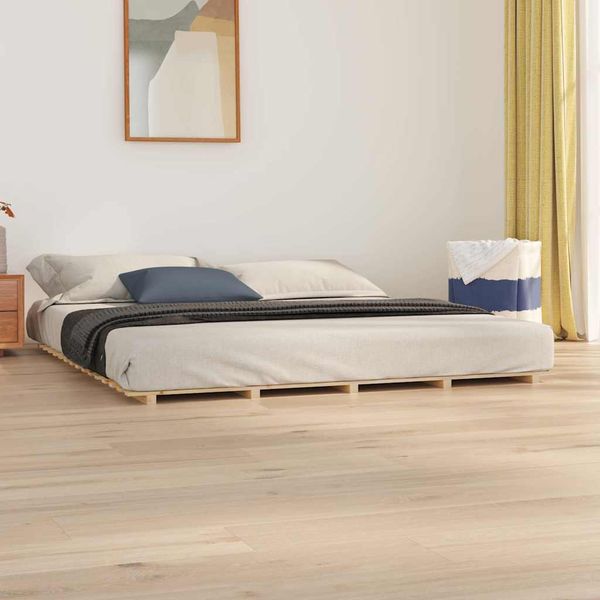 vidaXL Posteľný rám 200x200 cm masívna borovica