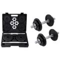 vidaXL 15-dielna sada činiek dumbbell 20 kg, liatina
