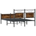 vidaXL Posteľný rám bez matraca dymový dub 120x200 cm kompozitné drevo