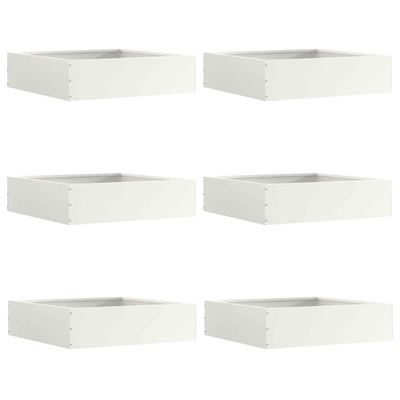 vidaXL Obrubník trávnika 6 ks 50 x 50 x 13 cm Oceľ Biela