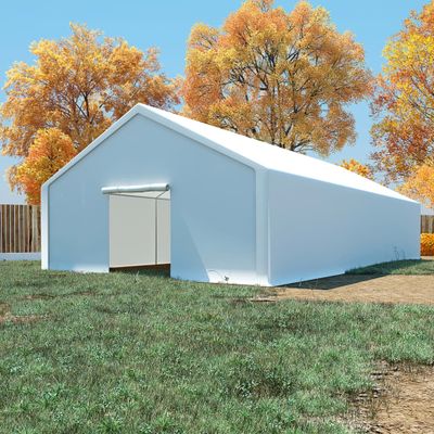 vidaXL Skladovací stan, PE 6x12 m, biely