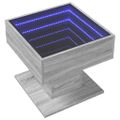 vidaXL Konferenčný stolík s LED sivá sonoma 50x50x45cm kompozit. drevo