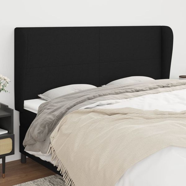 vidaXL Čelo postele so záhybmi čierne 163x23x118/128 cm látka