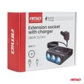 Predlžovacia zásuvka s nabíjačkou 4xUSB-A QC3.0 PD 3.0 180 W AMiO-04835