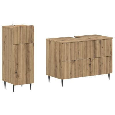 vidaXL Súprava kúpeľňových skríň v 2 kusoch ZWOLLE Dub artisan