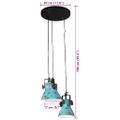 vidaXL Závesná lampa 25 W šmuhovaná modrá 30x30x100 cm E27