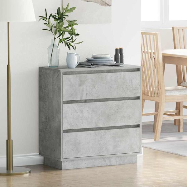 vidaXL Nočný stolík Betónová šedá 71 x 34,5 x 75 cm Kompozitné drevo