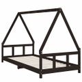 vidaXL Rám detskej postele čierny 90x200 cm masívna borovica