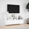 vidaXL Nástenná TV skrinka s LED, biela 130x31x45 cm