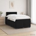 vidaXL Posteľ boxspring s matracom Čierna 120 x 190 cm Zamat