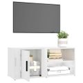 vidaXL TV skrinka lesklá biela 80x31,5x36 cm spracované drevo