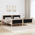 vidaXL Rám postele Čierna 200 x 200 cm Masívne borovicové drevo