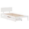 vidaXL Posteľný rám so zásuvkami biely 90x200 cm borovicový masív