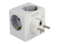 Sieťový adaptér - 16 A - 6 výstupných konektorov (2 x 9 pin USB Type A, USB-C, 3 x napájanie CEE 7/3) - biela