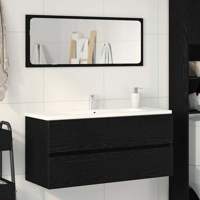 vidaXL Umývadlová skrinka dub čierna 100x38,5x45 cm kompozitné drevo
