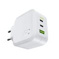 Green Cell CHARGC08W PowerGan 65W nabíjačka (2x USB-C, 1x USB-A), biela