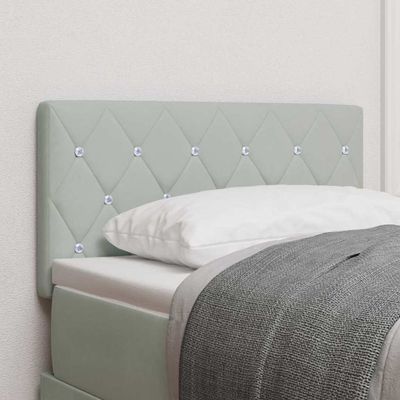 vidaXL LED hlavová doska s LED pásikmi Svetlosivá 80 cm Zamat