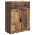vidaXL Servírovacia skriňa so zásuvkou Staré drevo 66 x 34,5 x 87 cm