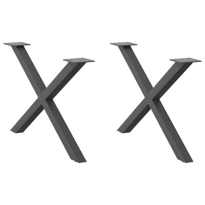 vidaXL Nohy konferenčného stolíka v tvare X, 2 ks, antracitové, 70 x (42-43) cm, oceľ