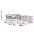 vidaXL Vonkajšia búda pre psov s výbehom, 6x3x1,9 m, pozinkovaná oceľ